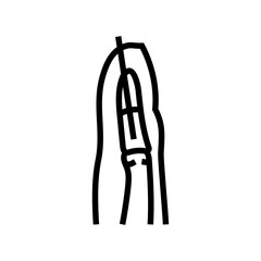surgical pin for fracture line icon vector. surgical pin for fracture sign. isolated contour symbol black illustration