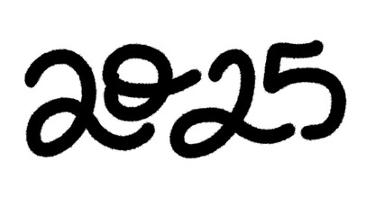 Fototapeta premium 2025 hand drawn design for Happy New Year poster, Brochure design template