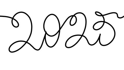 2025 hand drawn design for Happy New Year poster, Brochure design template