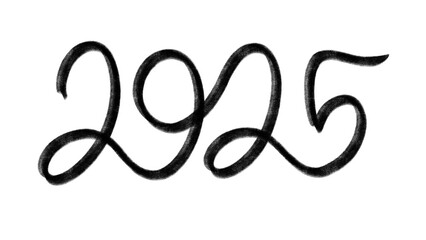 Fototapeta premium 2025 hand drawn design for Happy New Year poster, Brochure design template