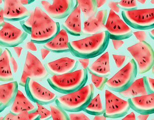 Transparent watermelon creative watercolor background