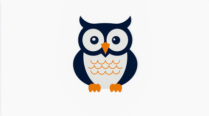 Fototapeta premium Cute Owl Character in Flat Design Style