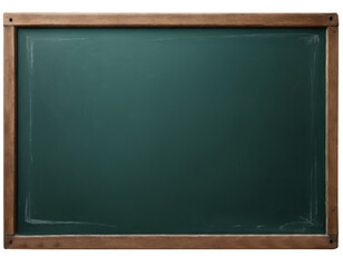 Empty chalkboard with wooden frame, isolated on white background. 