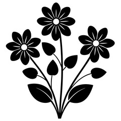 Blooming Into Springtime Hope vector silhouette