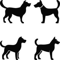 Dog icon and logo silhouette set vector art and using black color illustration design
