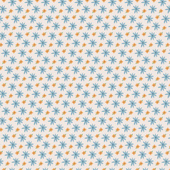 Vintage blue floral pattern in flat style. For textiles, packaging/ Spring collection