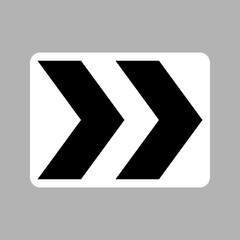 Roundabout Directional Sign 2 Chevrons. Vector