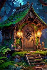 Fototapeta premium house fairy in the forest