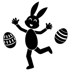 Hopping Into Easter Joy vector silhouette