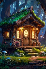 Obraz premium house fairy in the forest