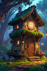 Obraz premium house fairy in the forest
