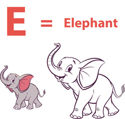 Naklejka premium E for Elephant Coloring Page – Big Fun for Kids