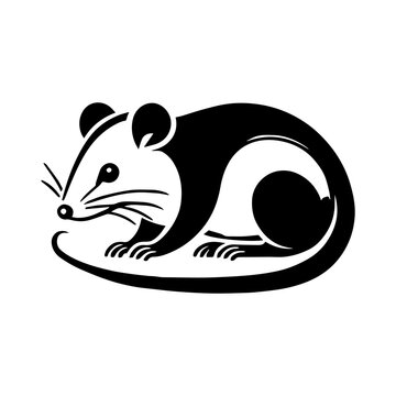 Simple Vector Icon of a elegant fat-tailed mouse opossum &ndash; Logo Design Illustration