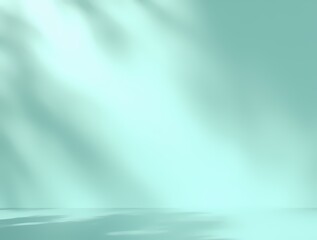 Obraz premium A simple mint blue surface with soft natural lighting, perfect for highlighting jewelry or other objects