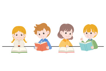 読書をする子供たち