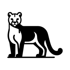 Obraz premium Simple Vector Icon of a patagonian puma – Logo Design Illustration