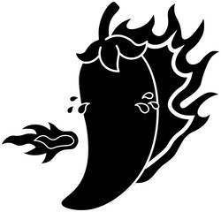 food illustration spicy silhouette hot logo red icon chili outline cooking pepper mexican spice vegetable ingredient chilli fresh restaurant shape for vector graphic background