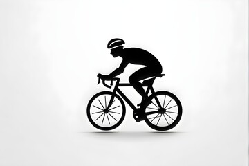 Obraz premium black icon on a white background, symbol for a cyclist on a triathlon bike