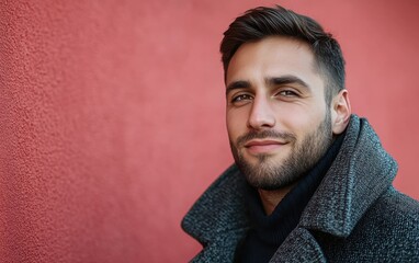 Fototapeta premium Confident businessman with a suit and a smile in a studio background, He looking at the camera