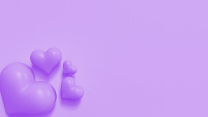 Valentine 3D Love Illustrations - Charming and Cute Visual Design in Purple 4K