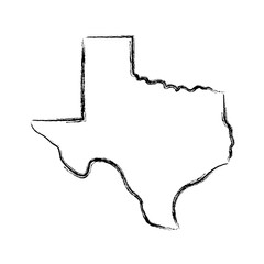 Texas hand drawn map. Simple US state outline sketch map. Doodle style map isolated on white for business designs. © Tupungato