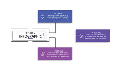 Business infographic template. 3 Step timeline journey. vector illustration