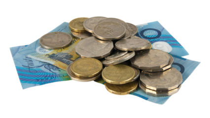 Australian money dollars isolated