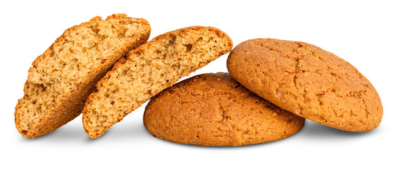 Fresh oatmeal cookies. Isolated on transparent background.