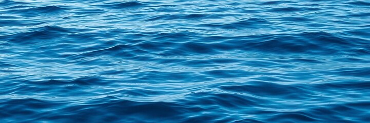 Naklejka premium Smooth deep blue sea water texture with ripples and reflections, waves, aquatic