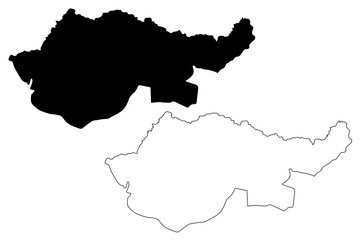 Obraz premium Dohuk Governorate (Republic of Iraq, Governorates of Iraq) map vector illustration, scribble sketch Dohuk Province map