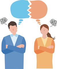 Fototapeta premium 男女の性格の不一致のイメージイラスト