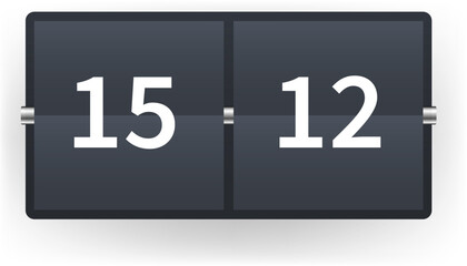 Modern Flip Clock Digital Time Widget Design for User Interface and Dashboard Displays