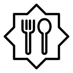 Fototapeta premium Halal food icon. Vector line icon