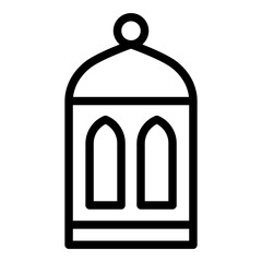 Islamic lantern icon. Vector line icon