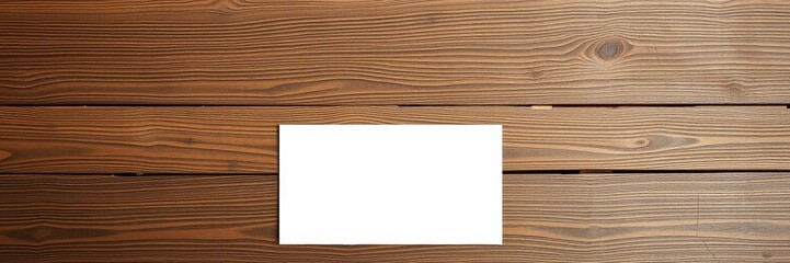Naklejka premium A horizontal greeting card mockup template featuring a blank card on a rustic wooden background with space for text or designs, wooden, rustic, background