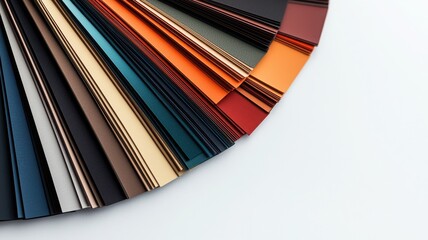 Colorful palette of paint samples isolated on white background.