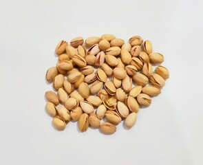 pistachios on a white background