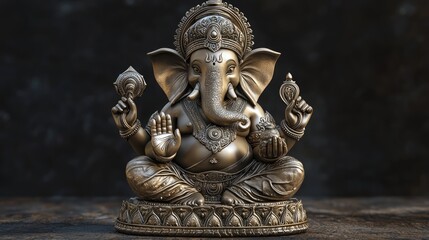 Fototapeta premium Lord Ganesha, the God of Wisdom, the God of Success , Generative AI