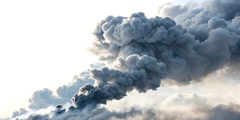 clouds and smoke on white background