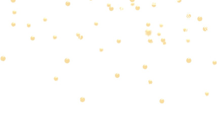Golden Confetti Scattered On White Background