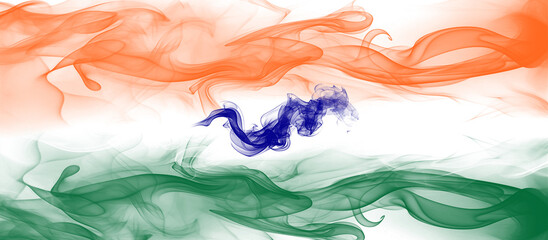 Indian Republic day flag graphic, India tricolor background isolated on white transparent png, cut out file