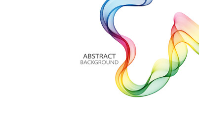 Bright wavy rainbow transparent wave on white background