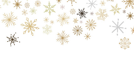 Gold and White Snowflakes Pattern
