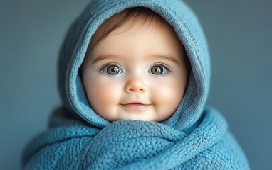 Asian boy or girl smiling with coat in studio color background