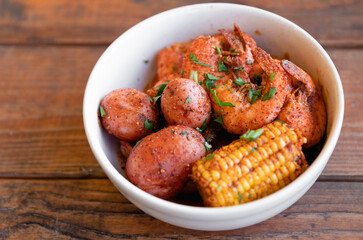Bowl of Cajun Shrimp Boil