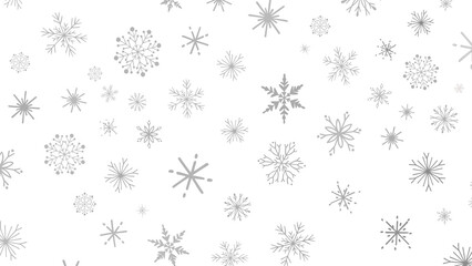 Gray Snowflake Pattern on White Background