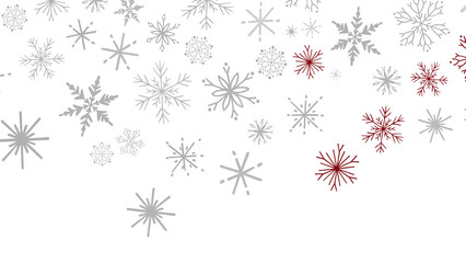 Red and Gray Hand Drawn Snowflakes