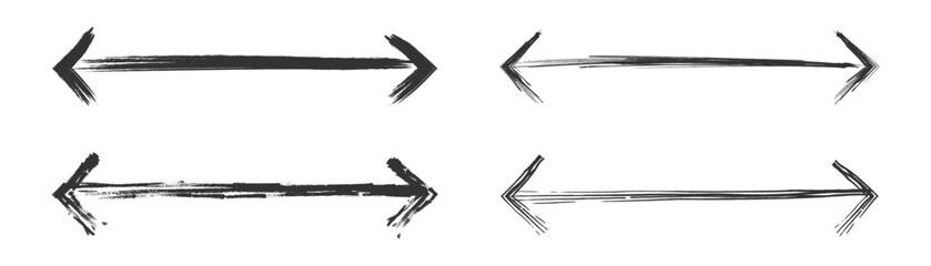 Brushstroke arrows pointing in both directions with texture.