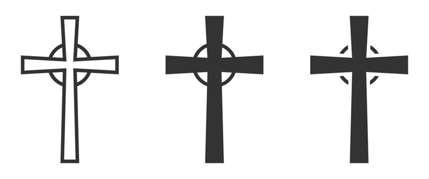 Celtic-style cross icons in bold and outline formats.