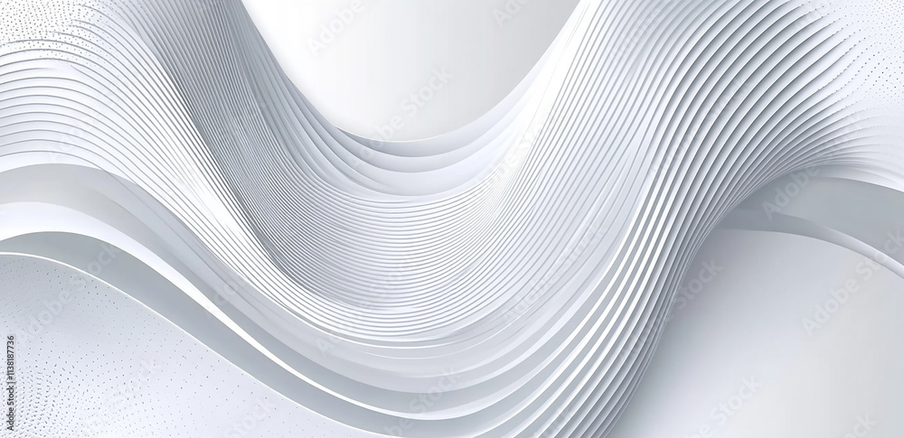 Poster white background with gray thin lines in the shape of curved lines